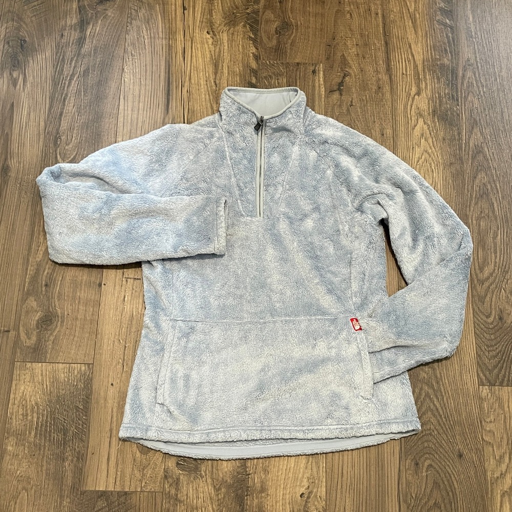 The North Face Womens Osito 1/4 Zip Fleece Pullover Light Blue ABXM Medium